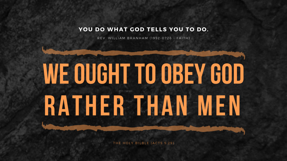 Do What God Tells You To Do
